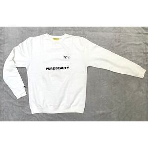 Pure Beauty Sweatshirt Men's Large White Streetwear Crewneck Pullover